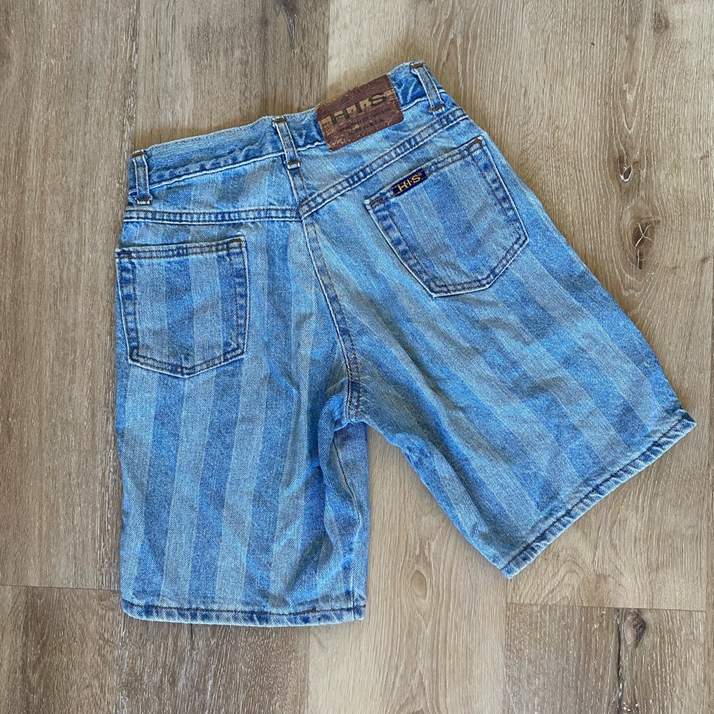 Blue Striped Women's Jean Shorts